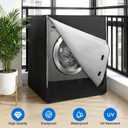 Waterproof Washer and Dryer Covers with Durable Zipper 27"W X 33"D X 39"H Large Heavy Duty Washing Machine Cover for Top Load & Outside Use, Black