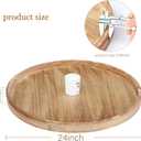 Gurfuy Round Wood Ottoman Serving Tray 24" - Rustic Wooden Table Tray for Farmhouse Decorative Oversized Coffee Table Trays Living Room Kitchen Counter Breakfast Nature