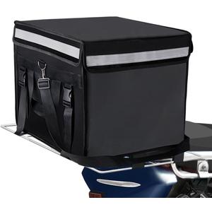 TooCust Large Insulated Food Delivery Bag with Fixed Base and Internal Frame, XXXL 20.5" x 16" x 16", Commercial Pizza Delivery Bag w/Divider, Waterproof & Foldable Catering Bag Food Deliveries, Black, XXXL-20.5" x 16.5" x 16.5"