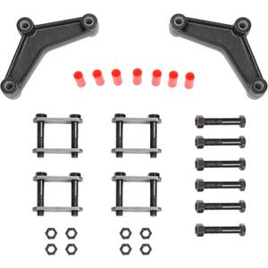 HECASA Tandem Trailer Axle Shackle Kit & Equalizer & Shackle Strap Compatible with 1-3/4" Wide Double Eye Springs Steel Anti-Rust Oil Tandem Axle Trailer Spring Suspension Rebuild Kit
