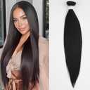 Straight Hair Bundles 26Inch Protein Fiber Bundles hair Synthetic Silky Straight Hair Weave No Tangling (1B#, 26Inch)