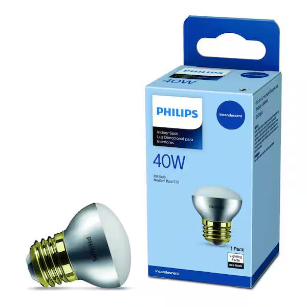 40-Watt R14 Medium Base E26 Incandescent Spot Light Bulb (1-Pack)