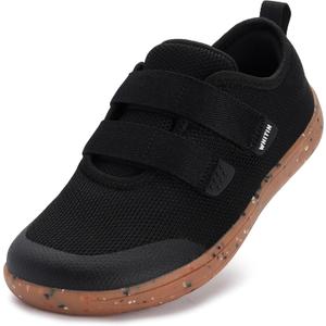 WHITIN Barefoot Shoes for Toddler Wide Toe Box Boys Girl Black Gum 8 | Foot-Shaped, Improved Balance, Lightweight Comfort, Ground-Feel for Casual Walking, Daily Adventures, Size: 8 Wide Toddler