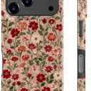 Goodon for iPhone 17 Pro Case - Wireless Charging - Dual-Layer Hard Shell & Silicone Cover - Protective Phone Case with Cute Wildflower Designs for Women - Dainty Floral Pattern