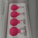 4 Size Facial Cupping Therapy Set Glass, Eye Face Vacuum Massage Anti Cellulite Cup - Silicone, for Beauty Body Cup Lymphatic Fascia Massager (Gift Box Packaging-red)