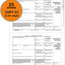 1099 MISC Forms 2025 with Envelopes,25 Vendor Kit of Laser Forms,Compatible with QuickBooks and Accounting Software