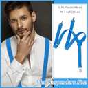 Handepo 6 Pack Y Back Style Unisex Suspenders Adjustable Rainbow Elastic Suspenders with Clip for Pants for Men Women (Elegant Color)