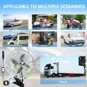 10-Inch Silver Cigarette Lighter Fan, Two-Speed Adjustment, 360-Degree Rotation, Clip-On Design 12 Volt Fan, Perfect for Cars, Trucks, RVs and More (Cord Length 6.56FT)