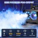Fog Machine, Smoke Machine with Disco Ball Lights, 600W and 4000CFM with 13-Color LED Effects, Wired And Wireless Remote Controls, Ideal for Indoor, Outdoor, Halloween, Wedding, and Parties