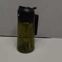 Olive Oil Dispenser and Oil Sprayer  16oz/470ml Glass Light-Proof Oil Pourer for Kitchen, Air Fryer, Cooking, Salad, and BBQ (Black)