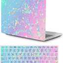 Hard Case Compatible with MacBook Air 11 Inch Model A1370 A1465 2015 2014 2013 2012 2011 2010 Release, Light Plastic Pattern Hardshell Cover and Keyboard Skin for 11.6" MacBook, Blue & Pink
