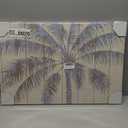 Tropical Palm Tree Canvas Print Wall Art - Mottled Beige Retro Wood Grain - Wall Decor Modern Artwork Paintings Pictures for Living Room Stretched and Framed Ready to Hang - 16" x 24"