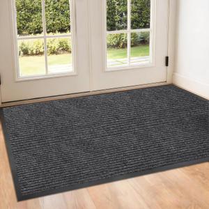 Storystore 3' x 5' Front Door, Mat Heavy-Duty Commercial Mat for Indoor/Outdoor Entryways, Non Slip Rubber Backing Low Profile for Entrance Home Office, Patio & Garage(Gray)