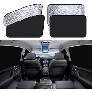 ZATOOTO Side Window Sun Shade - 4 Pack Car Window Covers 99% UV Light Block Car Curtains Magnetic Side Window Sun Shade Keeps Cooler for Breastfeeding, Taking a nap, Changing Clothes, Camping (silver)