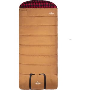 TETON Sports Deer Hunter Sleeping Bag, Warm and Comfortable Camping Sleeping Bag, Teton Tough Canvas Shell for Camping, Hunting, and Cold Weather, 90" X 39" - Right Zip