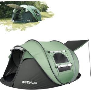 Pop Up Tents for Camping, 2/3/4 Person Camping Tent with Extra Storage, UV Protection Waterproof Tent Fully Taped Seams, 2 Doors Easy Pop Up Tent for Camping, Hiking and Traveling