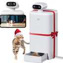 Automatic Cat Feeder with Camera 360, 2K HD Video with Night Vision & 2-Way Audio, 5G Cat Food Dispenser with Low Food Sensor, Record Lovely Moments, O Sitter VIP Version (Grey)
