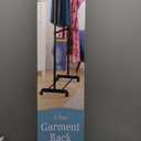 Simple Houseware Double Rod Portable Clothing Hanging Garment Rack
