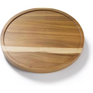 LAMU 11'' Acacia Wood Lazy Susan Organizer for Table Top, Lazy Susan Turntable for Cabinet, Kitchen, Countertop, Pantry Organization