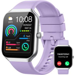 Smart Watch (Answer/Make Calls), 1.96" HD Screen SmartWatch for Men Women 113+ Sport Modes, Fitness Activity Tracker Heart Rate/Sleep Monitor/Pedometer, IP68 Waterproof, Smart Watches for Android iOS