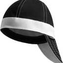 Fullsheild Reversible Welding Cap Flame Resistant CAT 2 Protective FR Welder Hats 6 Pannel Lightweight Printed for Men Women (7 1/4, Black/White)