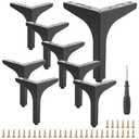 LDHHYH 8 Pack 6 Inch Metal Furniture Legs, Triangle Furniture Feet, Modern Style Furniture Sofa Legs, Matte Black Couch Legs Replacement for Table Cabinet Cupboard Sofa Couch
