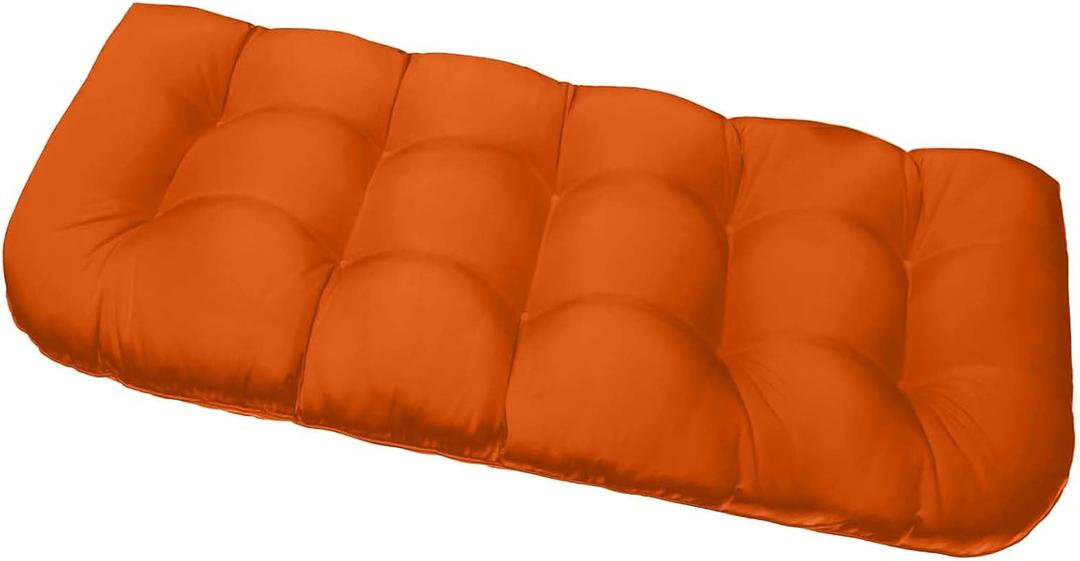 DANGHOOGY Outdoor Bench Cushions, Waterproof Patio Loveseat Cushions for Outdoor Furniture, Thick Love Seat Bench Cushions, 48" x 19" x 5", Orange
