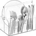 Silverware Organizer, Paper Plate Holders, Cutlery and Flatware Caddy for Countertop, Table, Buffet, and Picnic - Acrylic Party Utensil Holder for Knives, Forks, Spoons, Plates, Napkins