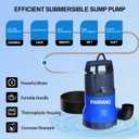 Sump Pump 3/4HP Submersible Water Pump 3500GPH Electric Portable Transfer Water Pumps for Pool Draining with 16.4ft Power Cord, Manual