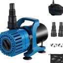 TONGCHANT Pond Pump for Fountain Fish Pond & Waterfall, 600-1800GPH,13ft Lift, 100W Adjustable Flow Submersible Water Pump, Ultra Quiet Fountain Pump, Waterfall Pump, Filter Bag & 20ft Cord, UL Listed