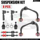 8pcs 2WD Front End Suspension Kit for Ford F-150 2005-2008, Lincoln Mark LT 2006 2007 2008, 2 Upper Control Arms 2 Lower Ball Joints 2 Outer Tie Rods 2 Sway Bars Replacement K80306 K80308