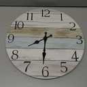 HYLANDA Wall Clock, 14 Inch Wall Clocks Battery Operated Silent Non Ticking, Large Wooden Clocks Decorative for Kitchen, Bathroom, Bedroom, Living Room Blue White