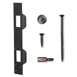 MOSECYOU Door Strike Plate Oil Rubbed Bronze, with Reinforced Torx/Star Screws & Bit, Double Hole Reinforcement Latch Striker for Exterior/Interior Deadbolt Door Knob(1, Oil Rubbed Bronze)
