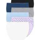 Hanes women's Hi-Cut Panties Pack, Lightweight Cotton Hi-Cuts, 6-Pack 