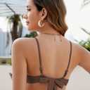 ZAFUL Womens Underwire Bikini Top Push Up Bathing Suit Tops Padded Bust Swimsuits Tops Only 2026, Coffee, X-Large