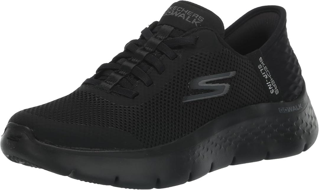 Skechers Women's Go Walk Flex Hands Free Slip-Ins-Grand Entry Sneaker (6.5, Black)