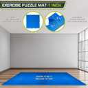 ProsourceFit Weaved Pattern Extra Thick Exercise Puzzle Mat 1-inch, EVA Foam Interlocking Tiles for Protective, Cushioned Flooring for Home and Gym Equipment; Blue, 72 SQ FT, 18 Tiles