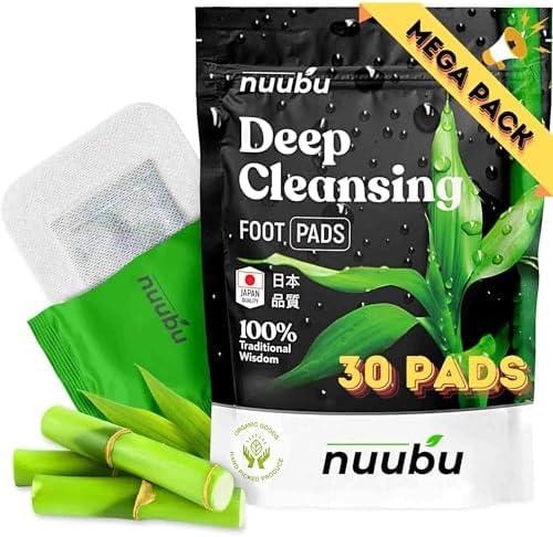 Nuubu | Deep Cleansing Foot Pads for Better Sleep & Foot Care | Premium Japanese Organic Feet Pads with Ginger Powder (30 Pc), Best By 03, 2025