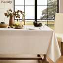 Beige Fabric Table Cloth for Dining Table Linen Farmhouse Rustic Neutral Kitchen Table Cover for 6 Foot Table Washable Heavy Duty Buffet Parties Camping 6ft 60x102 Inch (102" x 60" (Rectangular))