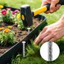 100 Pack 6 Inch Turf Nails for Artificial Grass Galvanized Metal Landscape Stakes Spiral Spikes for Weed Barrier, Garden Lawn Paver Edging, Securing Fences