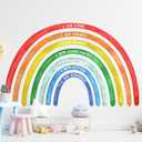 76.77x47.24'' Watercolor Large Rainbow Wall Decal with Inspirational Quote Peel and Stick Rainbow Wall Stickers Waterproof Decal for Girls Kids Bedroom Classroom Nursery Playroom (Bright)