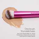 BASMA Beauty Complexion Foundation Makeup Brush, Dense Round Ultra-Soft Vegan Taklon Bristles for Cream, & Liquid, Seamless Blending for Bronzer, Contour, Concealer & Blush, Cruelty-Free