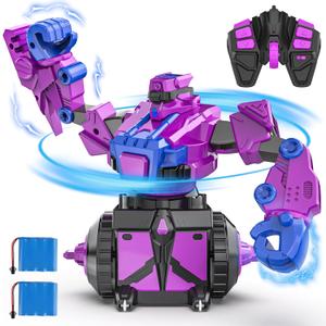 Remote Control Robots Toys Gifts for Kids for Boys 5-7 6 9 8 13 Age 360-Degree Rotating Robot Battling Toys Dueling Birthday Gift Ideas Present Kids Children(Purple)