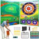 Sticky Golf Game Set  2 Giant 70"x47" Mats for Family Battles, Team Building, Camping & Parties  Includes Sticky Golf Pro Clubs, Sticky Balls & Dart Targets  Indoor/Outdoor Fun