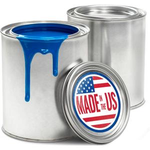 Stock Your Home 1 Quart Unlined Metal Paint Cans with Lids (2 Pack), Empty Quart Paint Cans for Storage, Mixing, Touch Ups and Crafts - Made in USA, Metal Buckets with Friction Fit Lids