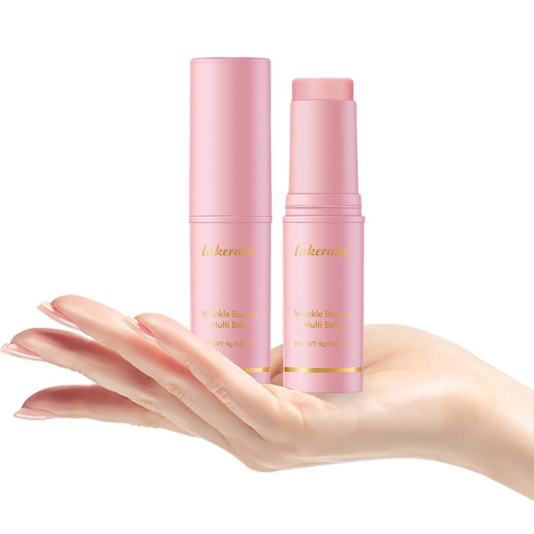 2 x 2Pcs Hydrating Multi Balm Stick for Eye & Lip, Collagen Multi-Balm for Face & Neck, Instant Cooling & Firming Under Eye Balm, Vegan Makeup Primer Stick for Wrinkle Care & Daily Hydration
