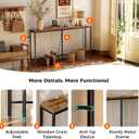 SUPERJARE Console Table with Outlet, 63 Inch Sofa Table with Charging Station, Narrow Entryway Table, Behind Couch Table, for Living Room, Plants - Rustic Brown