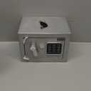 SereneLife Heavy Duty 9.1 x 6.7' Electronic Safe Box | Digital Touch Pad Lockbox with Code 2 Keys | Small Safe Box for Home/Office, Secure Cash, Jewelry, Firearms | Wall/Floor Mountable (Silver)