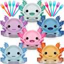 Zhehao 60 Sets Axolotl Shaped Party Supplies Colorful Axolotl Tableware Dinnerware 10 Inch Disposable Paper Plates Forks Cartoon Reptile Animals Decorations for Kids Boys Birthday Girls Favors (Multicolor)