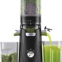ACOQOOS Juicer Machines, Cold Press Juicer Whole Fruit and Vegetable with 5.3" Wider and Larger Feeding Chute (Capacity 1.8L), Easy to Clean Juicers with 2 Cups, Masticating Juicer Black
